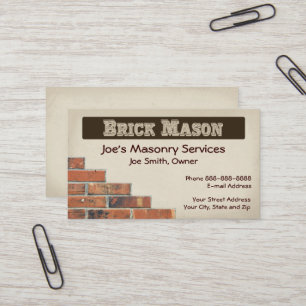 Brick Mason Masonry Affärskort Visitkort