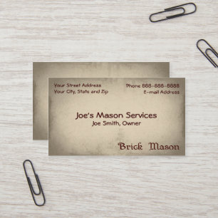 Brick Mason Masonry Affärskort Visitkort