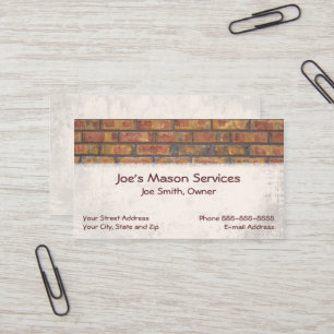 Brick Mason Masonry Affärskort Visitkort