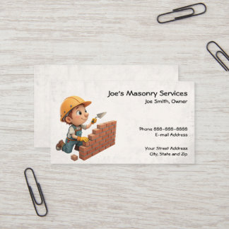 Brick Mason Masonry Construction Affärskort Visitkort