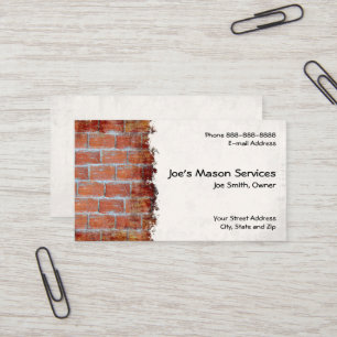 Brick Mason Masonry Construction Affärskort Visitkort