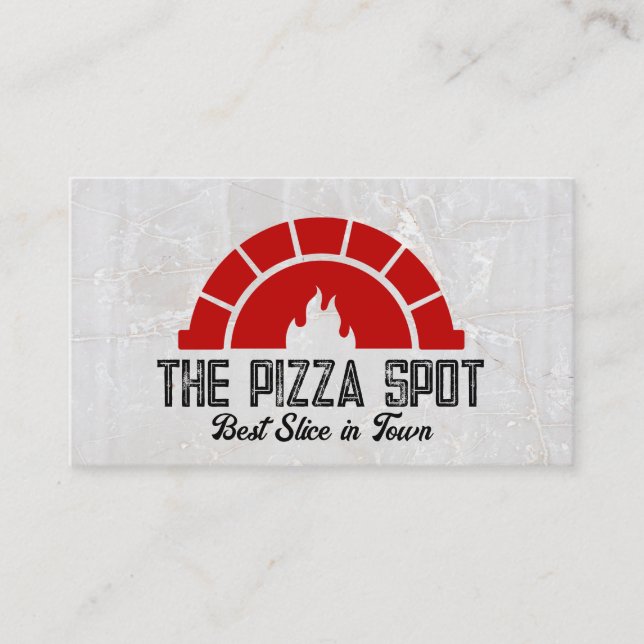 Brick Oven Flame Logo | Pizza Shop Visitkort (Framsida)