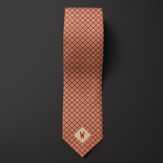 Brick Red and Sand Aztec-Inspired Mönster Slips (Skapare uppladdad)