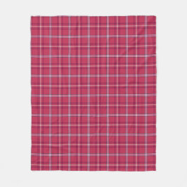 Brick Red and Soft Peach Plaid Fleecefilt
