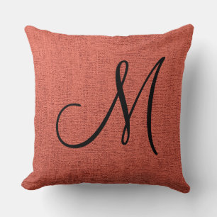 Brick Red Canvas Se Monogram Kudde