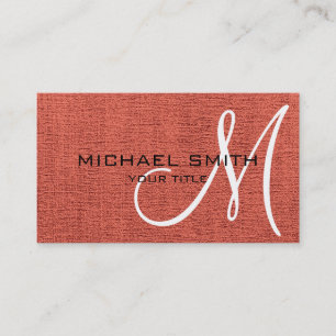 Brick Red Canvas Se Monogram Visitkort