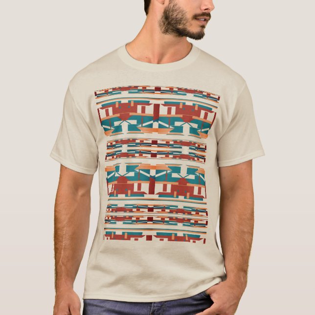Brick Red Coral Turcos Southwest-design T Shirt (Framsida)