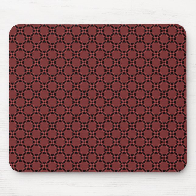 Brick Red Funky Circles Mousepad Musmatta (Framsidan)