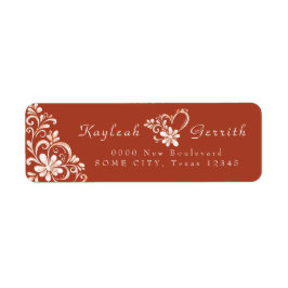 Brick Red Shabby Chic Return Address Label Returadress Etikett