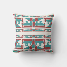 Brick Red Teal White Mediterranean Large Mosaics Kudde