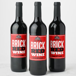 Brick Red Vin Firefighter Vin Flaska-etiketter Vinflaska Etikett