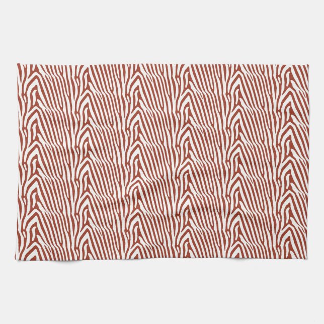BRICK RED ZEBRA RÄNDER KÖKSHANDDUK (Horisontell)