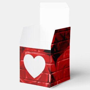 Brick Ro 02 Red-Square Heart Favor Boxes Presentaskar