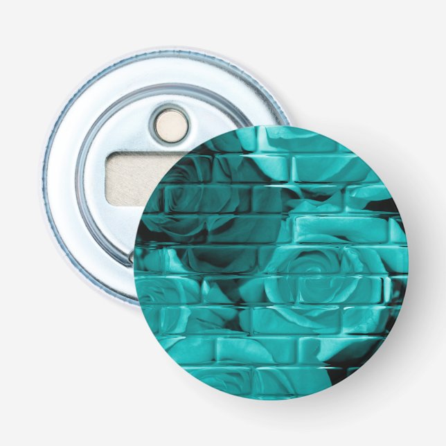 Brick Ro 03 Teal-Round Flaska-öppnare Flasköppnare (Framsidan)