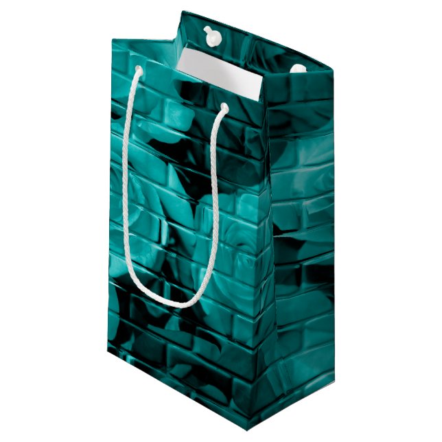 Brick Ro 03 Teal-Small Gift Bag (Framsidan Vinklad)