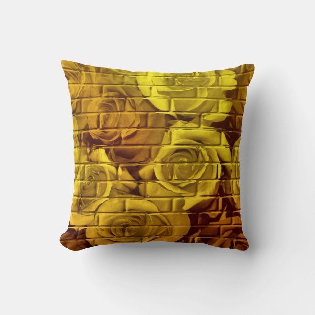 Brick Ro 12-Golden Square Dekorativ kudde (Framsida)