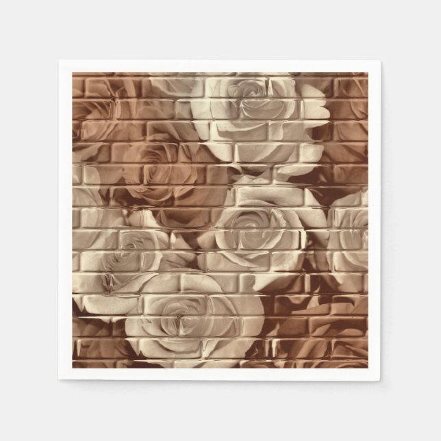 Brick Ro 13 Brown-Papper Cocktail Napkins Pappersservett (Framsidan)