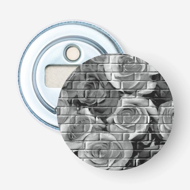 Brick Ro 15 Black White-Round Flaska-öppnare Flasköppnare (Framsidan)
