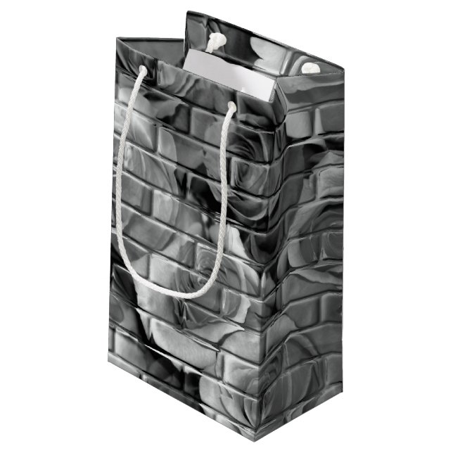 Brick Ro 15 Black White-Small Gift Bag (Baksidan Vinklad)