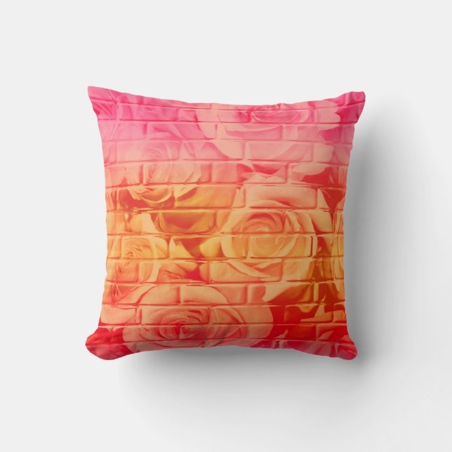 Brick Ro 17-Rosa Lemonade-Square Dekorativ kudde (Framsida)