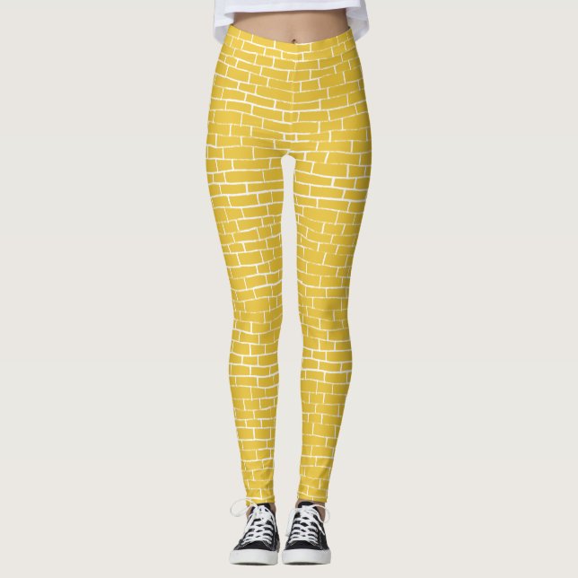 Brick Road - Gult och genomskinlighet Leggings (Framsida)