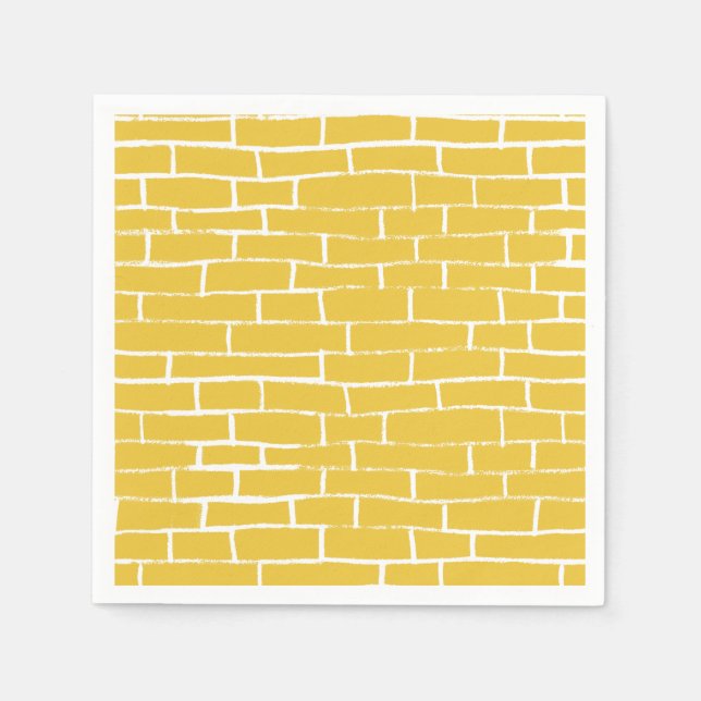 Brick Road - Gult och transparent Pappersservett (Framsidan)