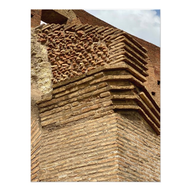 Brick Structure in the Colosseum in Rom, Italien Fototryck (Framsidan)