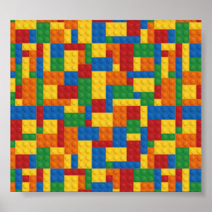  Brick Vector Graphic COLORFUL RETANGLES SQU Poster