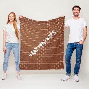 Brick Wall Fleece Blanket med Anpassningsbar Text