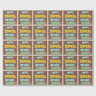 Brick Wall Graffiti Inspired 29:e födelsedagen + N Presentpapper