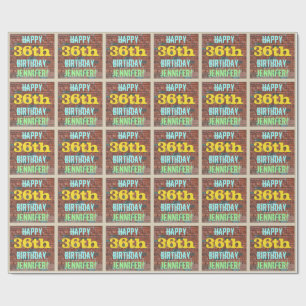 Brick Wall Graffiti Inspired 36:e födelsedagen + N Presentpapper