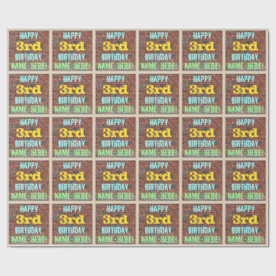 Brick Wall Graffiti Inspired 3rd Birthday + Namn Presentpapper