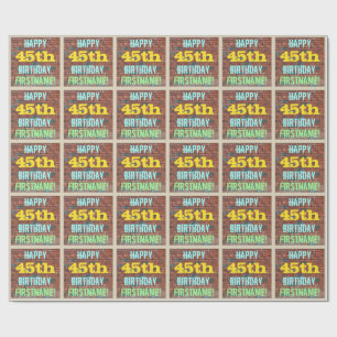 Brick Wall Graffiti Inspired 45:e födelsedagen + N Presentpapper