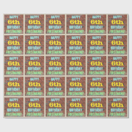 Brick Wall Graffiti Inspired 6e Birthday + Namn Presentpapper