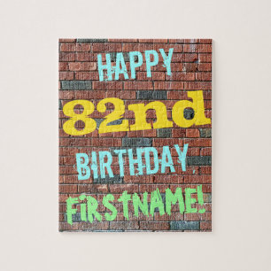 Brick Wall Graffiti Inspired 82:a födelsedagen + N Pussel