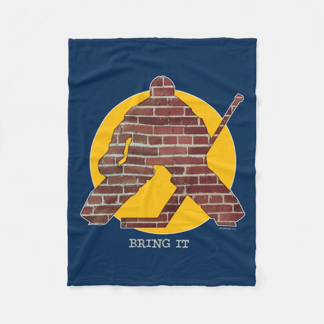 Brick Wall Hockey Goalie Fleecefilt (Framsidan)
