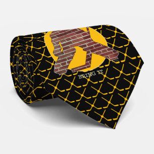 Brick Wall Hockey Goalie Neck Tie Slips