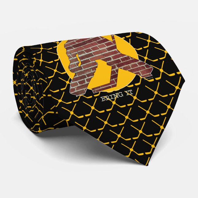 Brick Wall Hockey Goalie Neck Tie Slips (Rullad)
