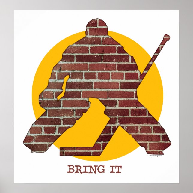 Brick Wall Hockey Goalie Poster (Framsidan)