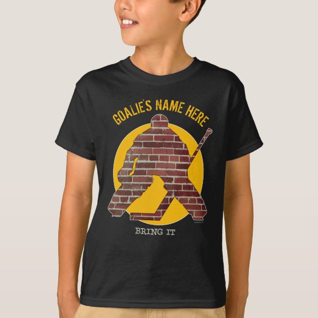 Brick Wall Hockey Goalie T-Shirt (Framsida)