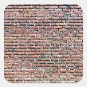 Brick Wall Label Fyrkantigt Klistermärke