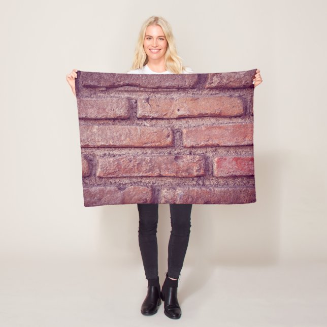 Brick Wall Mönster Fleece Blanket - Mysigt Brick (På plats)