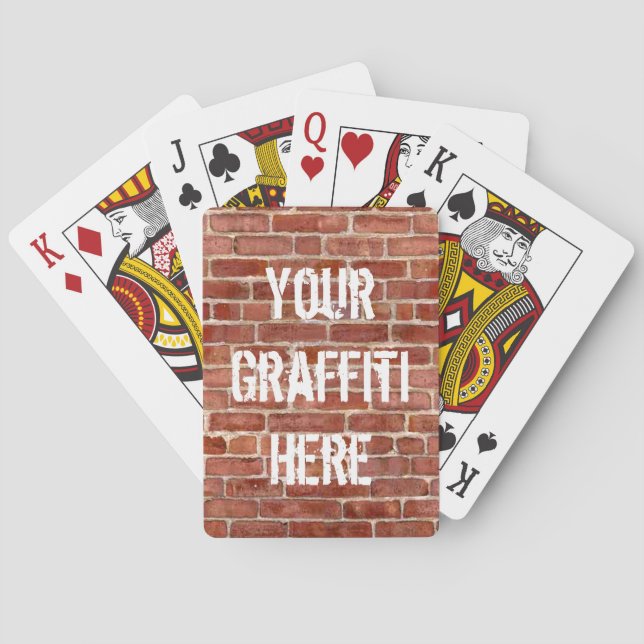 Brick Wall Personlig Graffiti Spelkort (Baksidan)