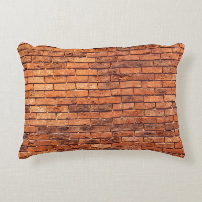 Brick wall red structure masonry prydnadskudde (Framsidan)