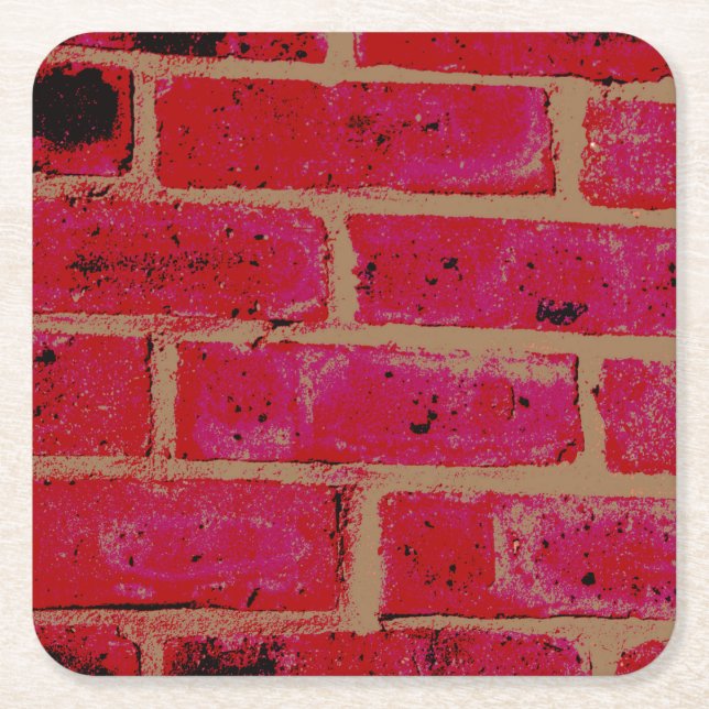 Brick Wall Underlägg Papper Kvadrat (Framsidan)