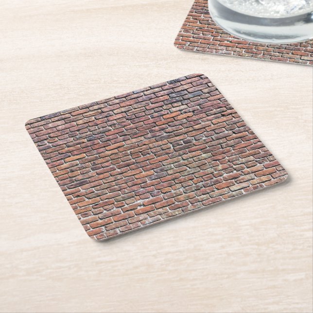 Brick Wall Underlägg Papper Kvadrat (Vinklad)