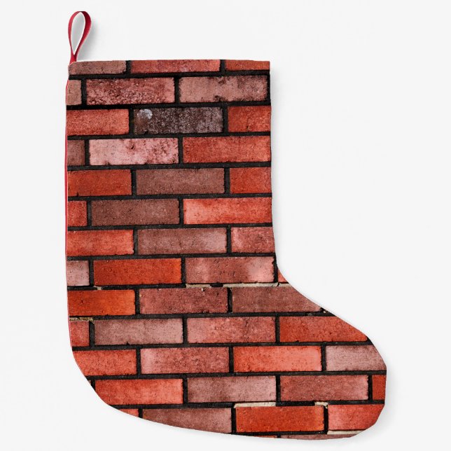 Brick wall with red brick, red brick background. b liten julstrumpa (Framsidan)