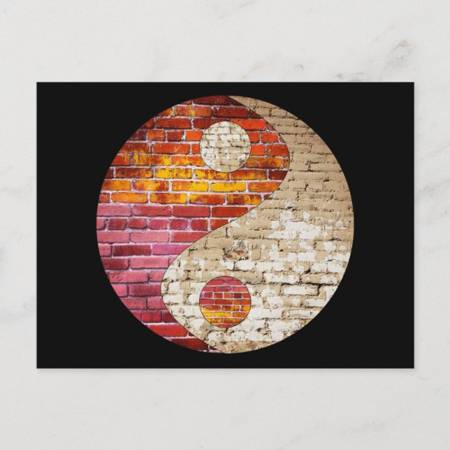 Brick Yin Yang Postcard Vykort (Framsida)