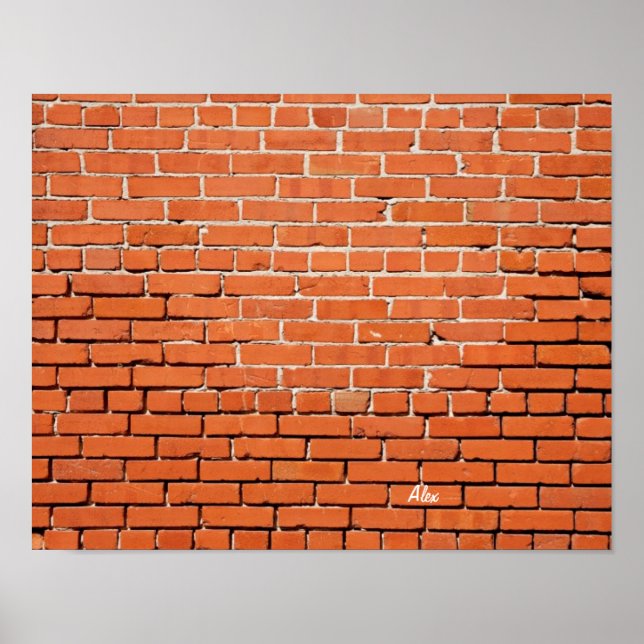 Bricka på muren med ditt namn på den Rektangulära  Poster (Framsidan)