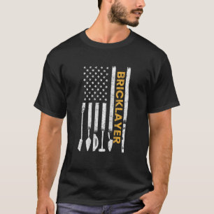 Brickayer American Flagga Brickmason Brick Masonry T Shirt